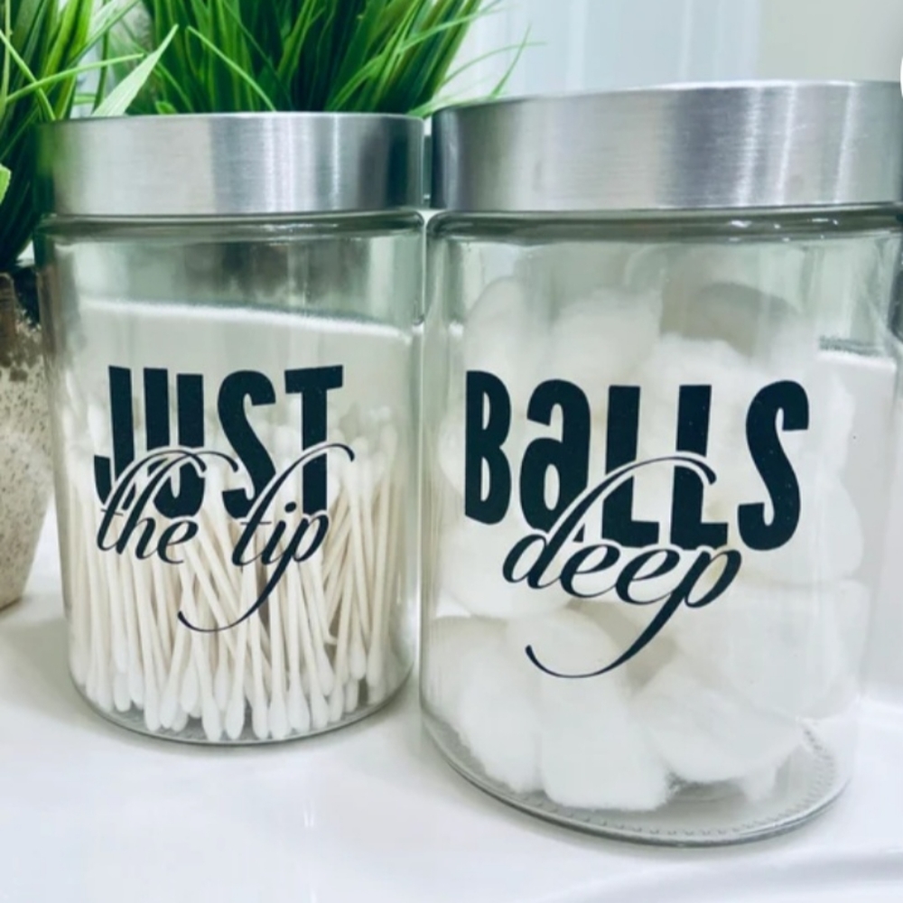 Cotton ball & Q-tip canisters